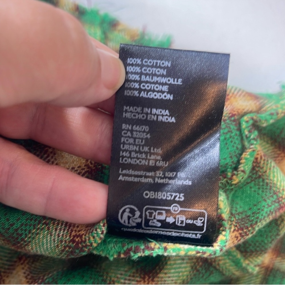 BDG / Urban Outfitters Brixton Distressed Flannel Shirt Green Size Small - Picture 12 of 12